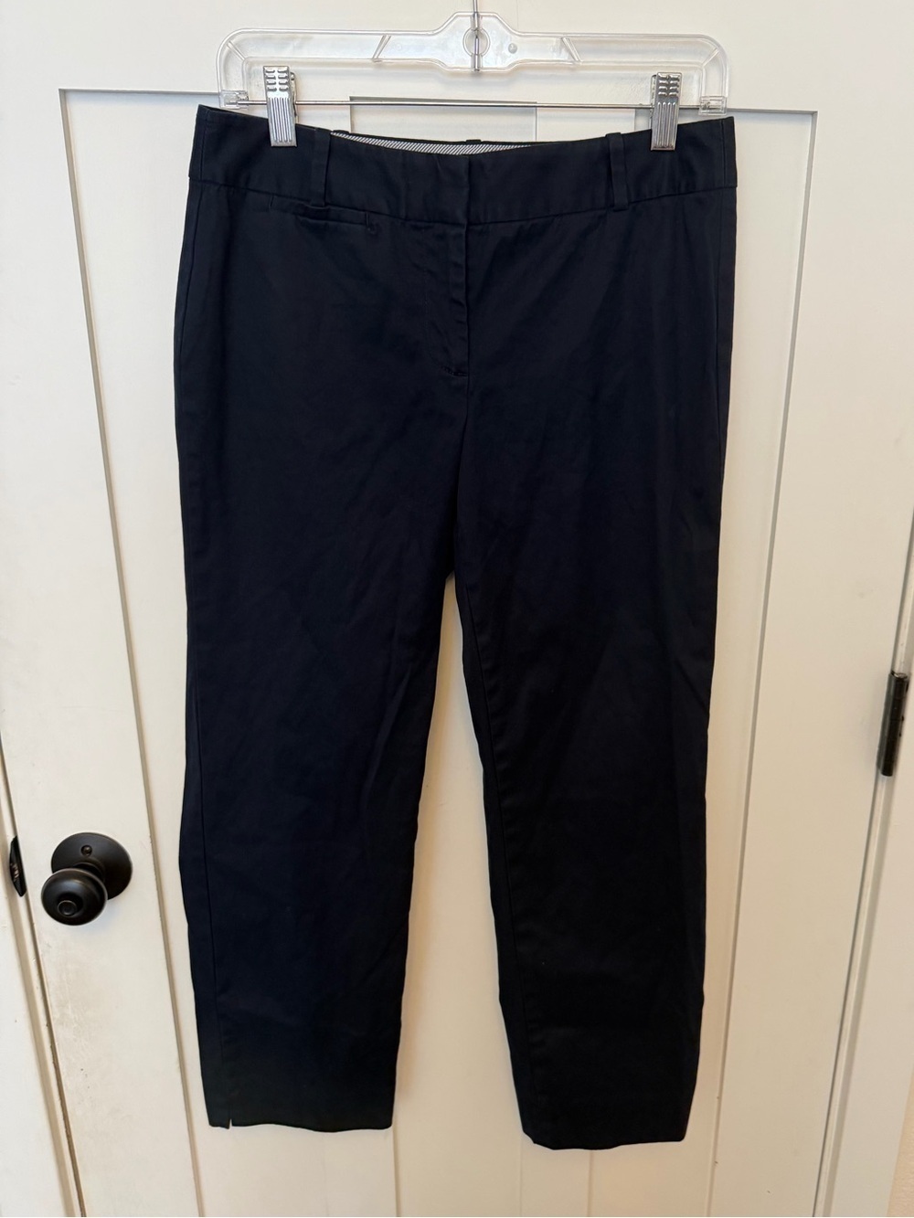 Talbots Signature Straight Leg Dress Pants Size 2 Navy Blue Cropped Mid Rise